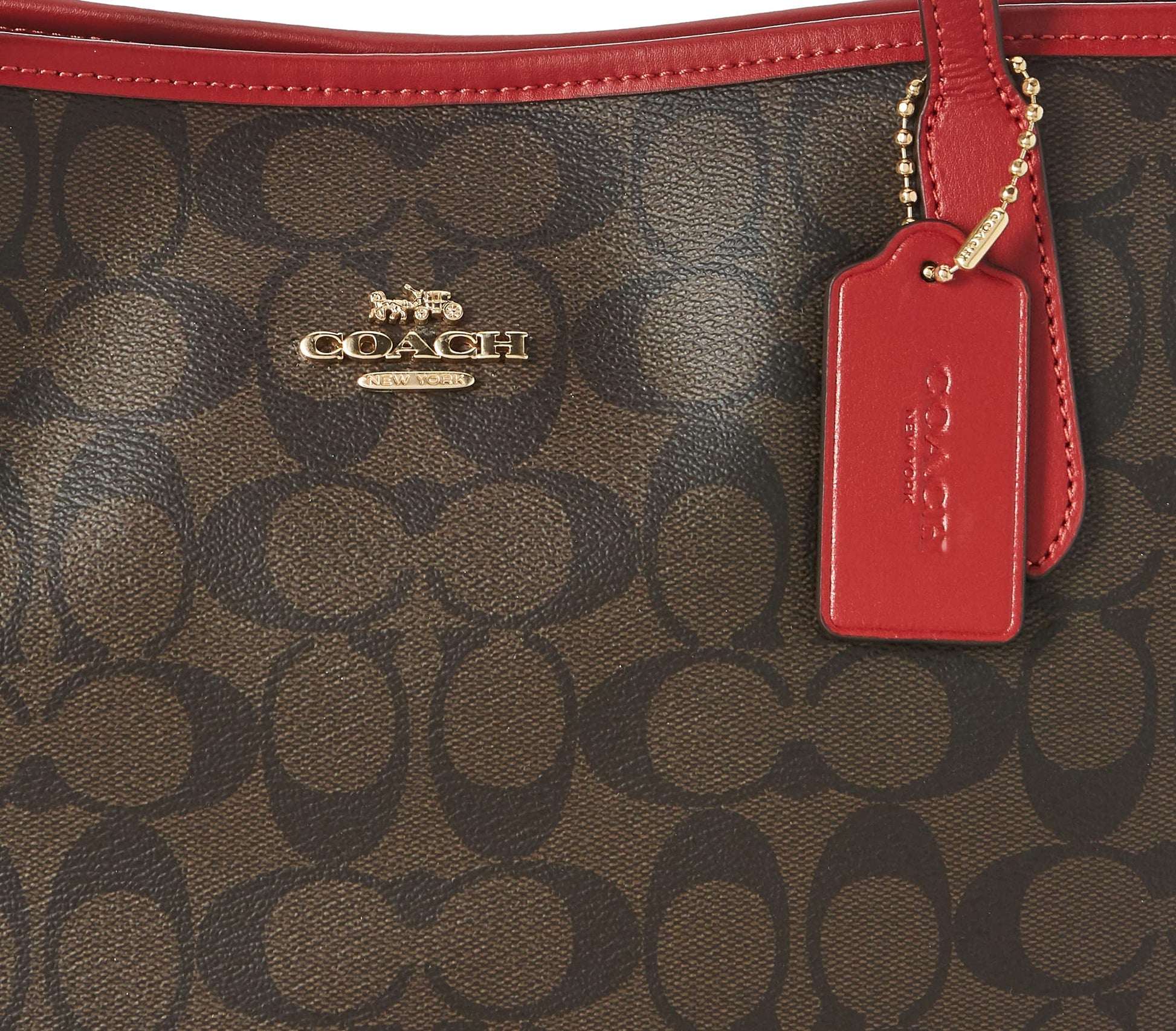 COACH Women's Shoulder City Tote, One Size