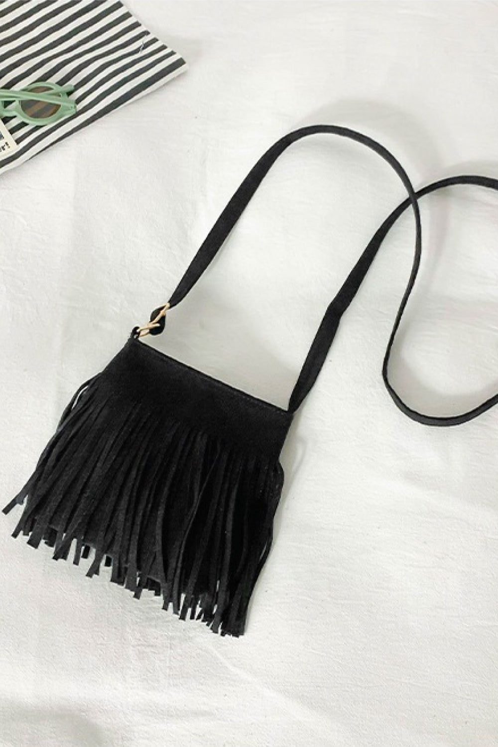 Adored PU Leather Crossbody Bag with Fringe - All In The Bag