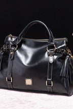 PU Leather Handbag with Tassels - All In The Bag