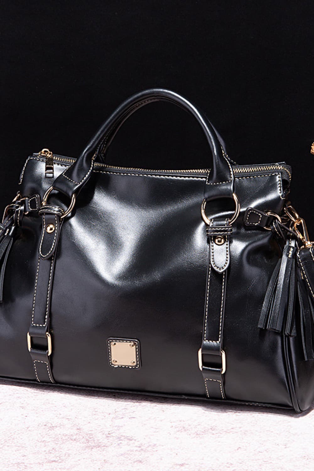 PU Leather Handbag with Tassels - All In The Bag