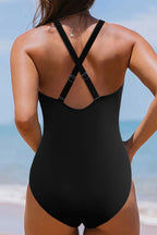 Twisted Crisscross V-Neck One-Piece Swimwear - All In The Bag
