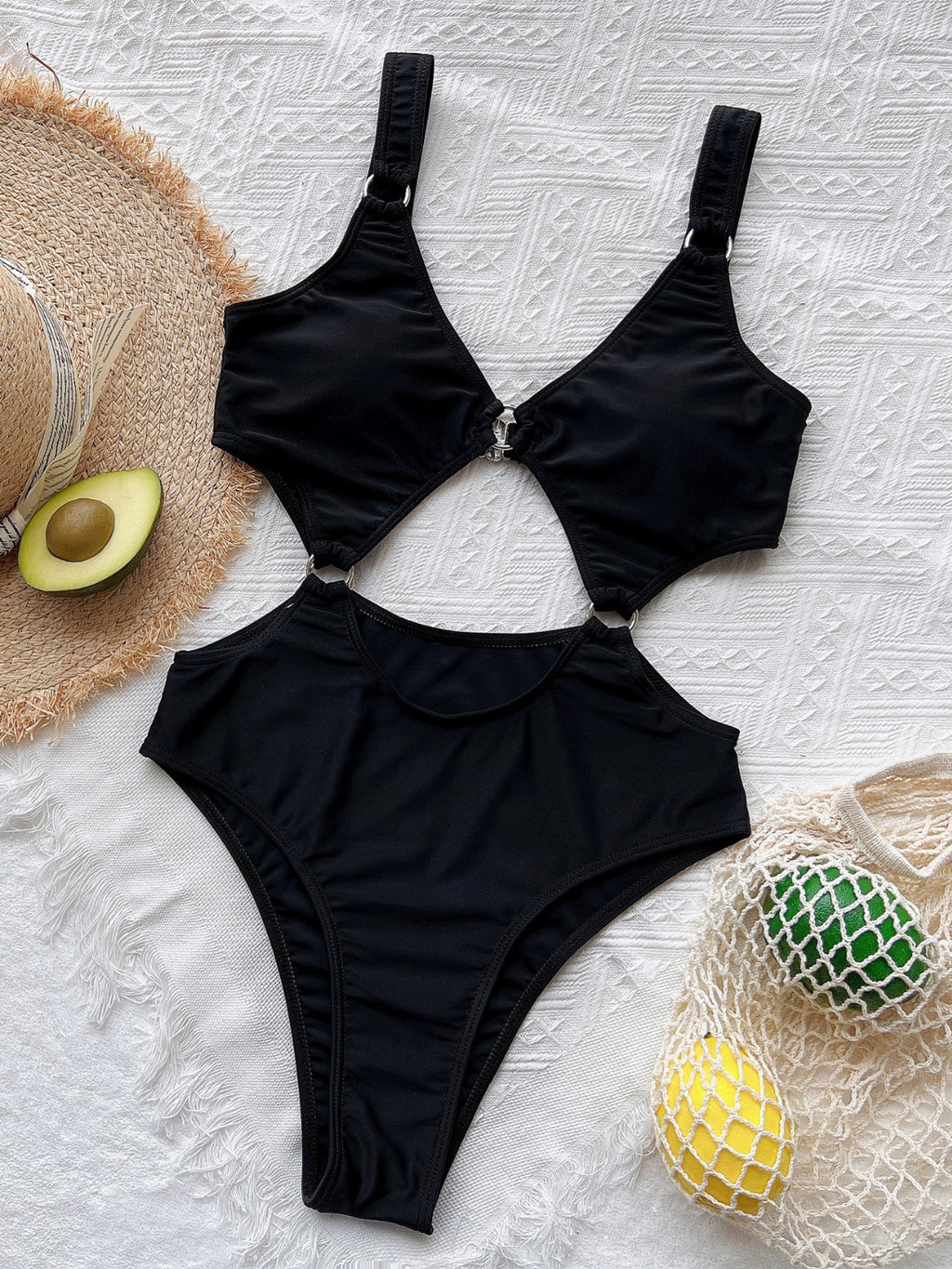 Cutout Plunge One-Piece Swimwear - All In The Bag