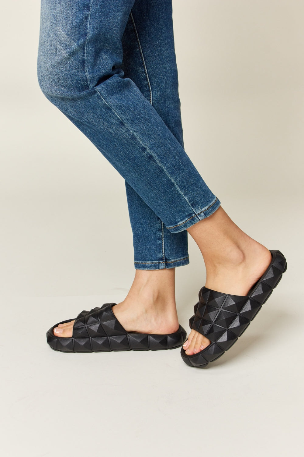 WILD DIVA Pyramid Stud Toe Band Footbed Sandals - All In The Bag