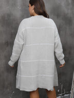 Plus Size Round Neck Long Sleeve Sweater Dress - All In The Bag