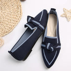 Bow Contrast Trim Point Toe Loafers - All In The Bag