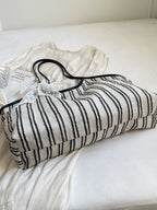 Striped Canvas Tote Bag - All In The Bag