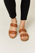 WILD DIVA Woven Dual Band Platform Sandals - All In The Bag