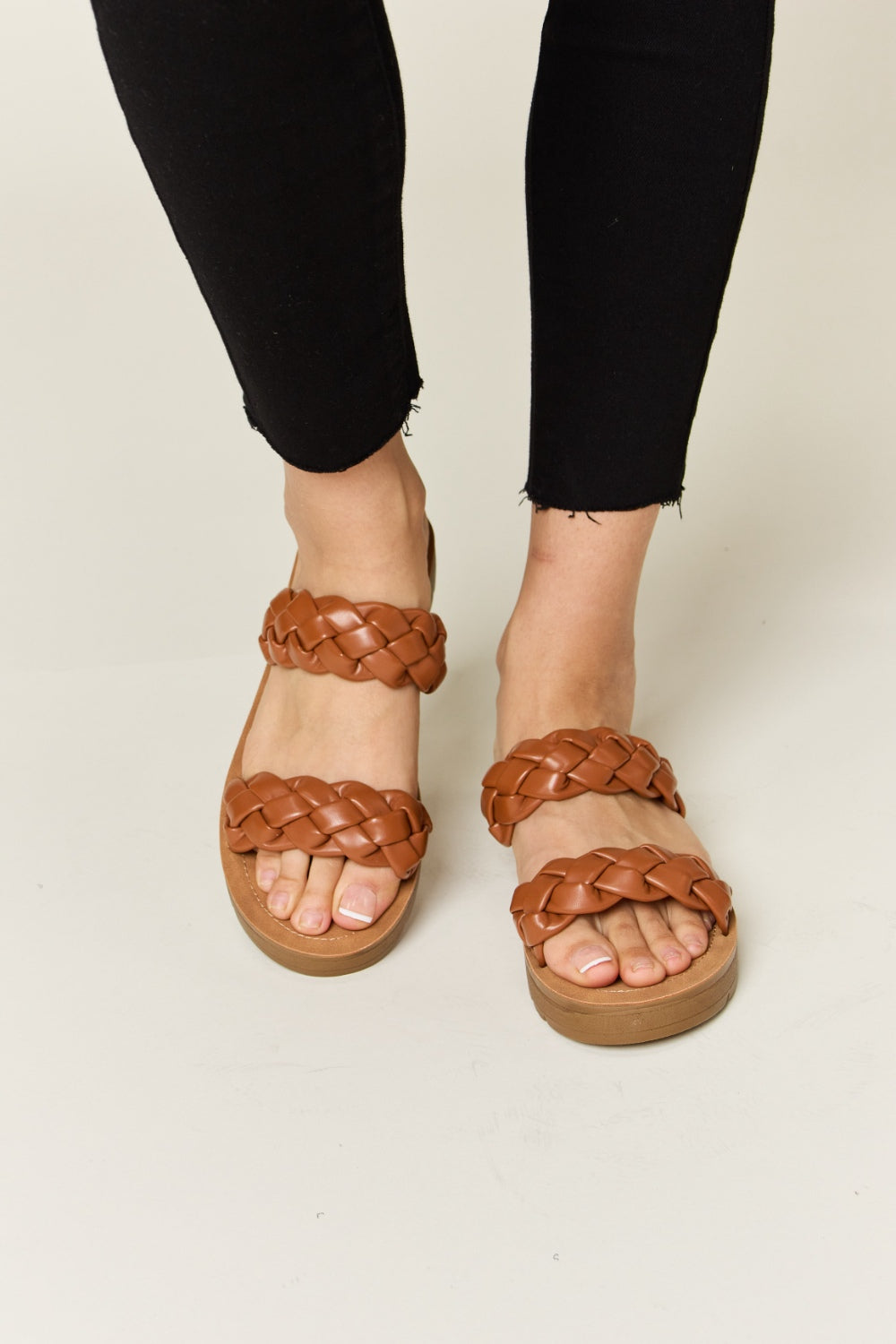 WILD DIVA Woven Dual Band Platform Sandals - All In The Bag