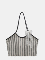 Striped Canvas Tote Bag - All In The Bag