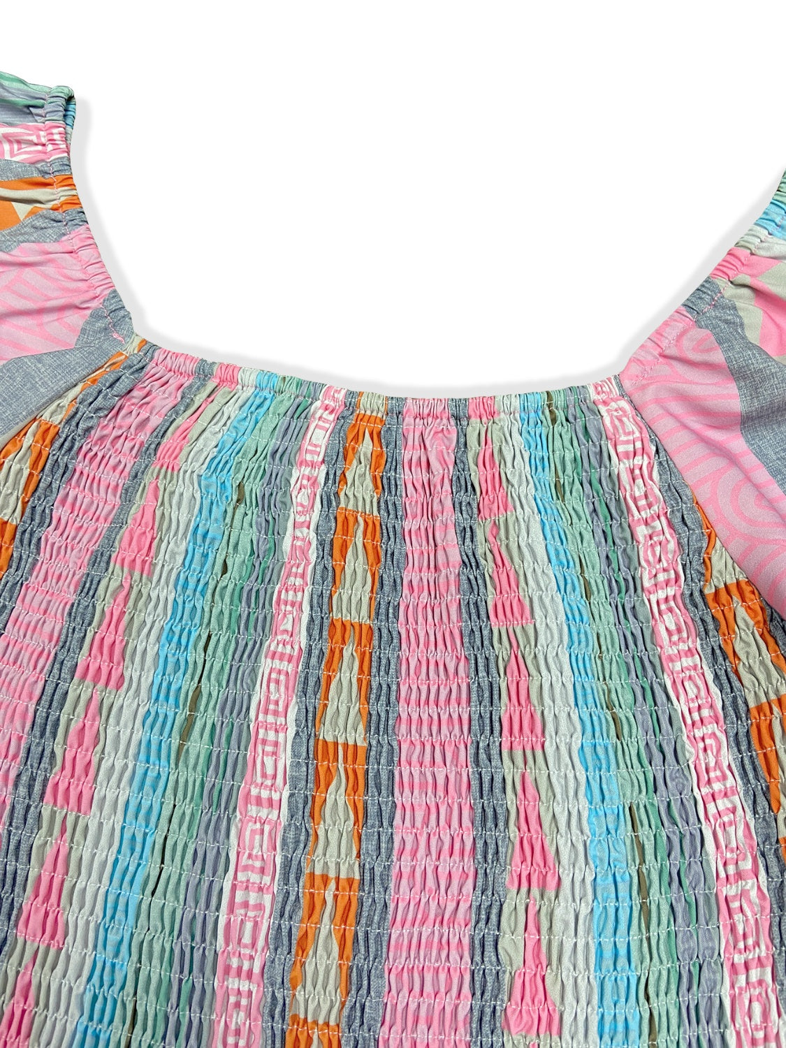 Ruffled Striped Long Sleeve Dress - All In The Bag