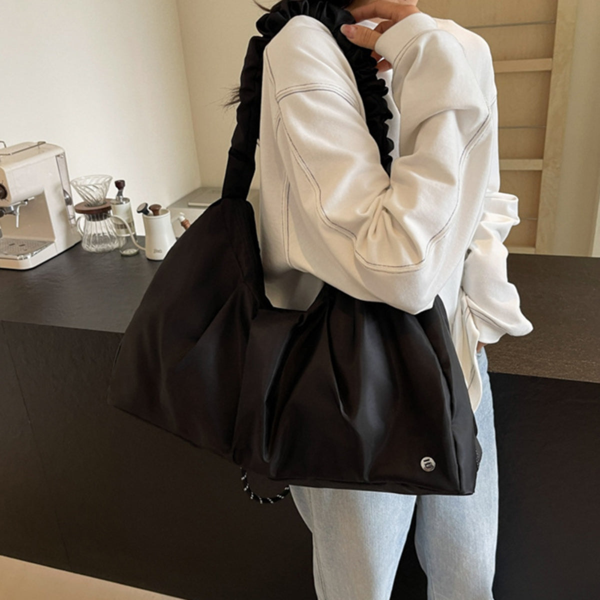 Ruched Large Tote Bag - All In The Bag