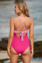 Cutout V-Neck Spaghetti Strap One-Piece Swimwear - All In The Bag