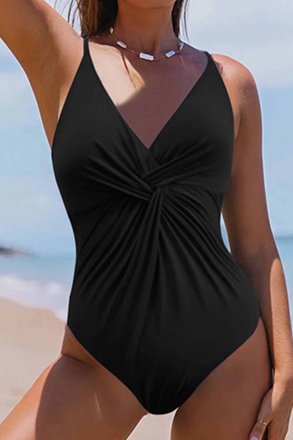 Twisted Crisscross V-Neck One-Piece Swimwear - All In The Bag