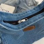 Adjustable Strap Denim Shoulder Bag - All In The Bag