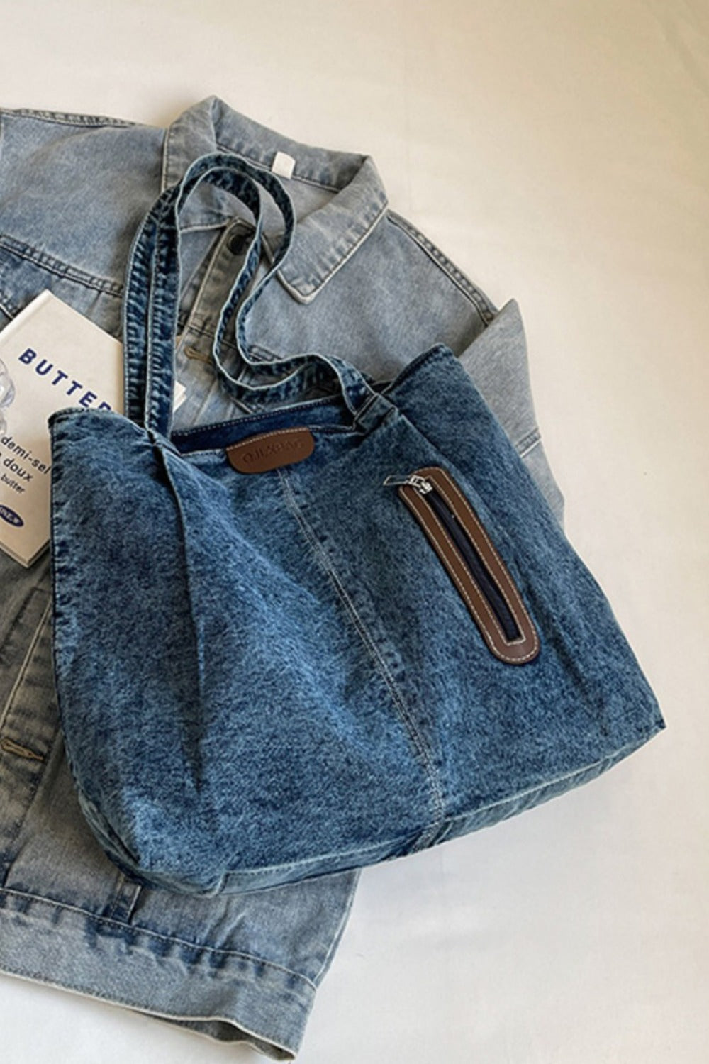 Medium Denim Tote Bag - All In The Bag