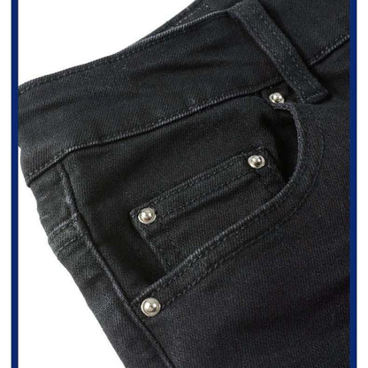 Black Patch Pleated Jeans For Men - All In The Bag 