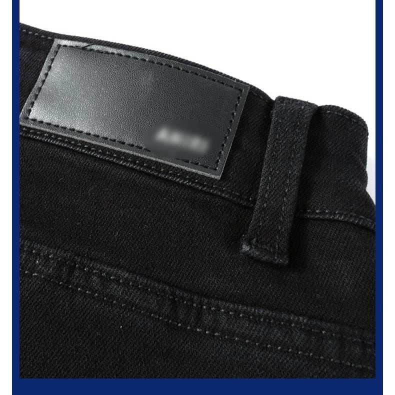 Black Patch Pleated Jeans For Men - All In The Bag 