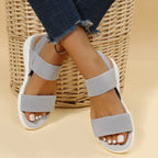 Rubber Open Toe Low Heel Sandals - All In The Bag