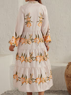 Printed Long Sleeve Midi Dress - All In The Bag