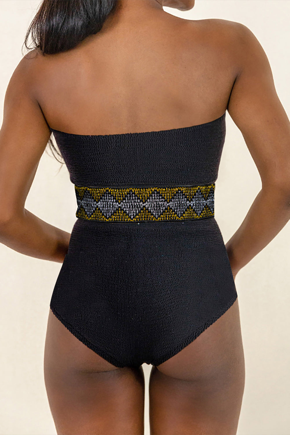 Geometric Tube Sleeveless One-Piece Swimwear - All In The Bag