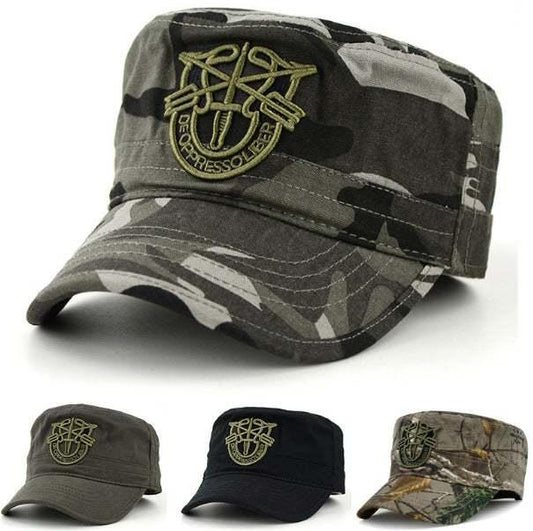 Camouflage military cap flat hat - All In The Bag 