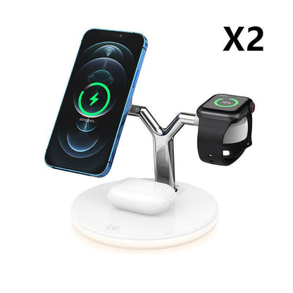 Compatible with Apple, 3 In 1 Magnetic Wireless Charger 15W Fast Charging Station For Magsafe Chargers - All In The Bag 