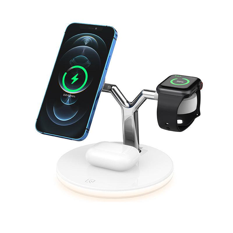 Compatible with Apple, 3 In 1 Magnetic Wireless Charger 15W Fast Charging Station For Magsafe Chargers - All In The Bag 