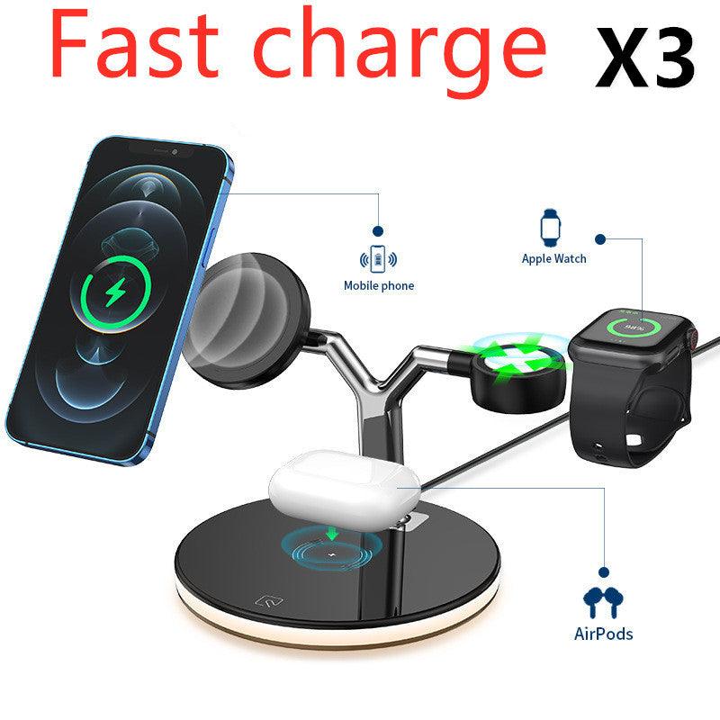 Compatible with Apple, 3 In 1 Magnetic Wireless Charger 15W Fast Charging Station For Magsafe Chargers - All In The Bag 