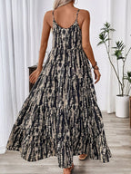 Printed Scoop Neck Maxi Cami Dress - All In The Bag