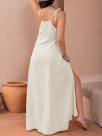 Swiss Dot Cutout Sleeveless Maxi Dress - All In The Bag