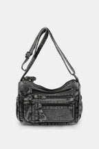 Adjustable Strap Denim Crossbody Bag - All In The Bag
