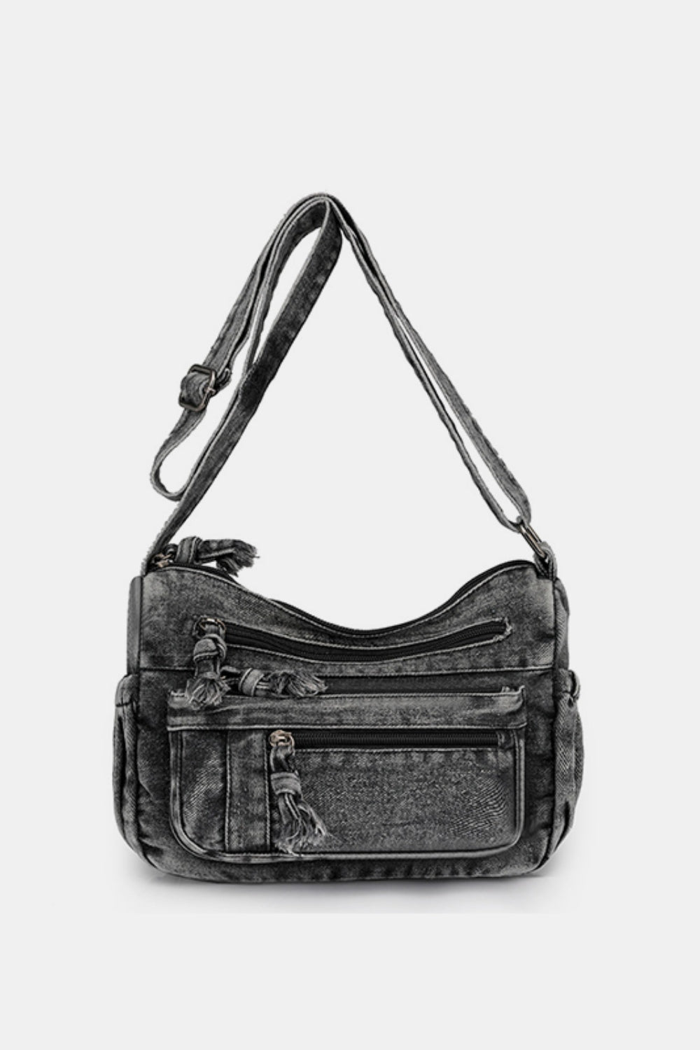 Adjustable Strap Denim Crossbody Bag - All In The Bag