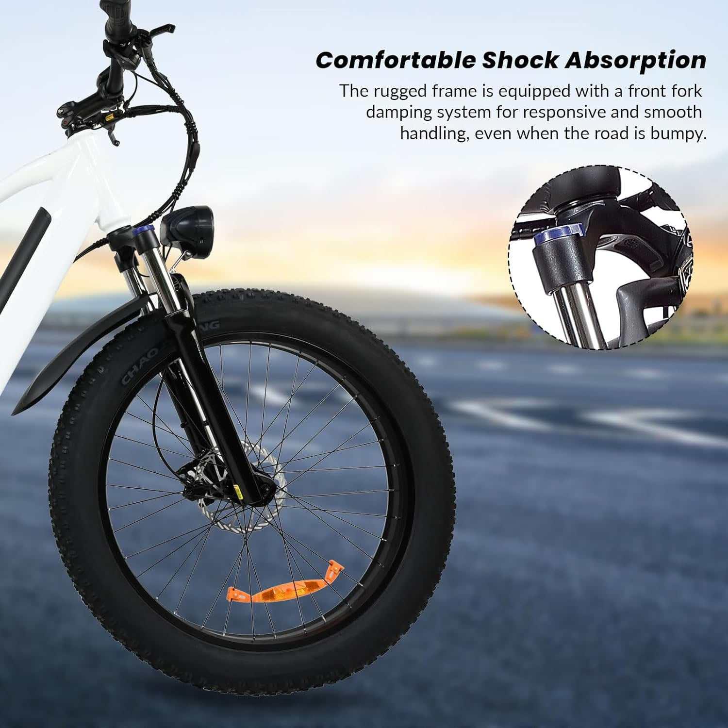 Electric Bike For Adults - 500W Motor 25MPH Speed Removable Battery 48V 12AH, 26 Inch Fat-Tire Electric Bicycle, 8 Speed Battery Powered Mountain Bicycle - All In The Bag 