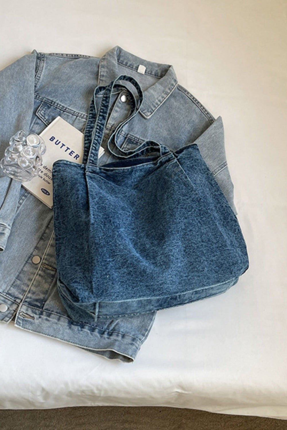 Medium Denim Tote Bag - All In The Bag