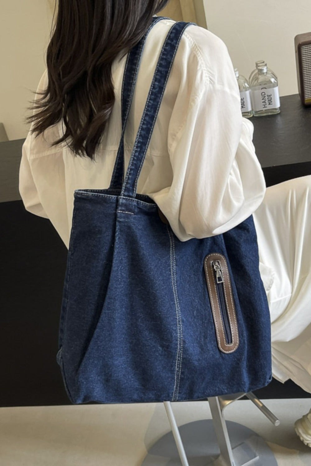 Medium Denim Tote Bag - All In The Bag