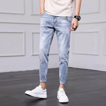 Fashion Men's Jeans Nine Part Simple Casual Men's Trousers - All In The Bag 