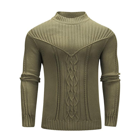 Fashion Men Solid Color Warm Jacquard Men Sweater - All In The Bag 