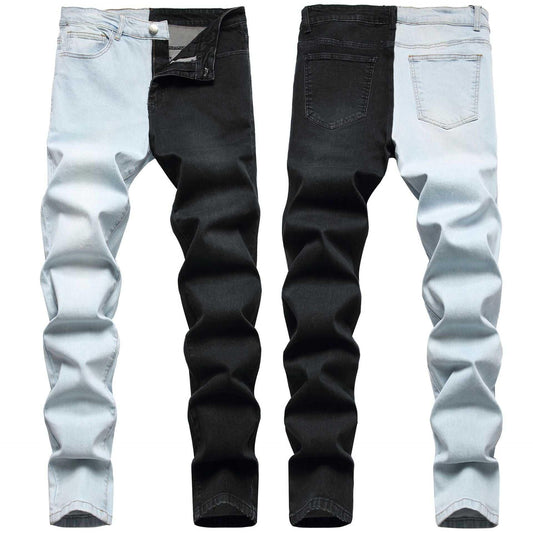 Fashion Stitching Men's Two-color Trend Stretch Jeans For Men - All In The Bag 