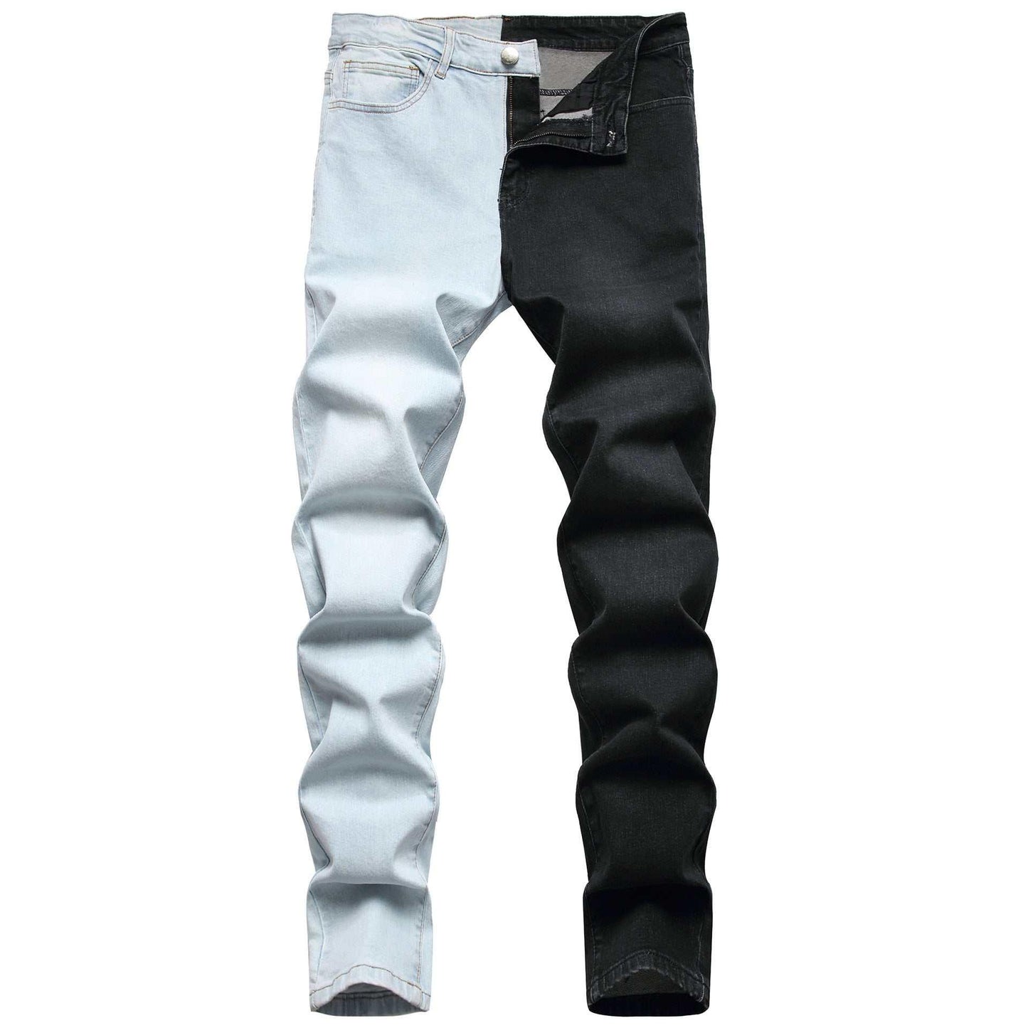 Fashion Stitching Men's Two-color Trend Stretch Jeans For Men - All In The Bag 