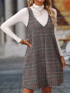 V-Neck Wide Strap Mini Dress - All In The Bag