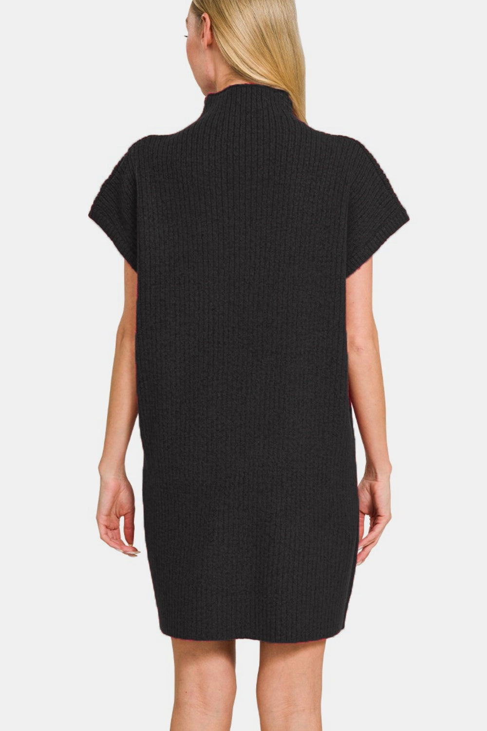 Zenana Short Sleeve Sweater Mini Dress - All In The Bag