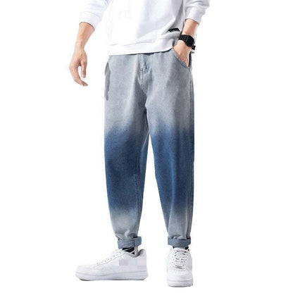 Hong Kong Style Jeans Men's Loose Korean Style Spring And Autumn - All In The Bag 