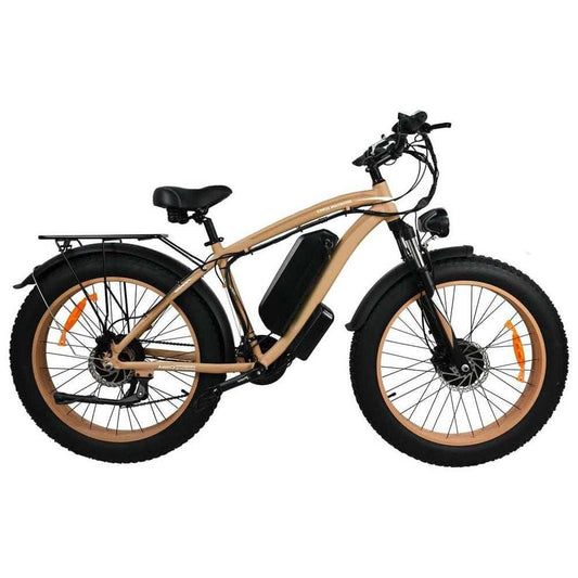 Khaki Electric Bike Adults 2000W - Electric Bike With 26 Inches Fat Tire 20AH Removable Battery, 21 Speed For Electric Mountain Ebike - All In The Bag 