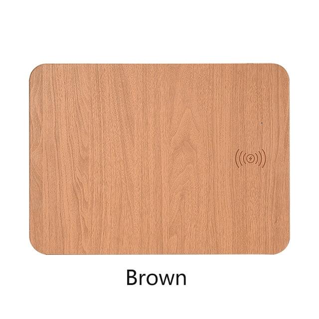 Leather Wood Wireless Charging Mouse Pad - All In The Bag 