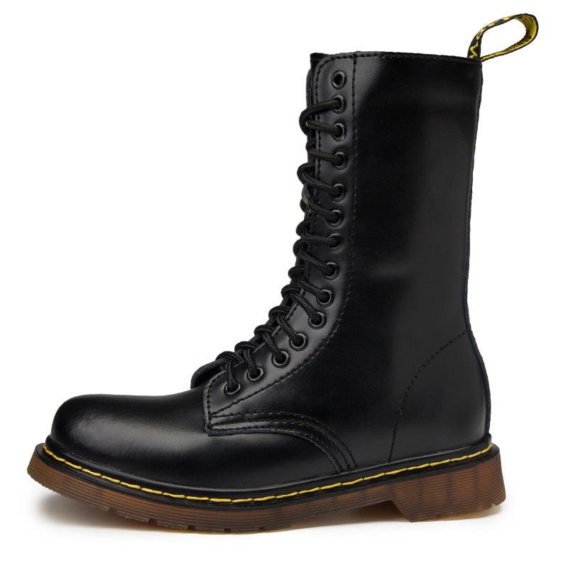 Martin Women'S Boots British Couple Leather Boots High-Top Military Boots Waterproof And Warm Long Boots Men And Women Trend Martin Shoes - All In The Bag 