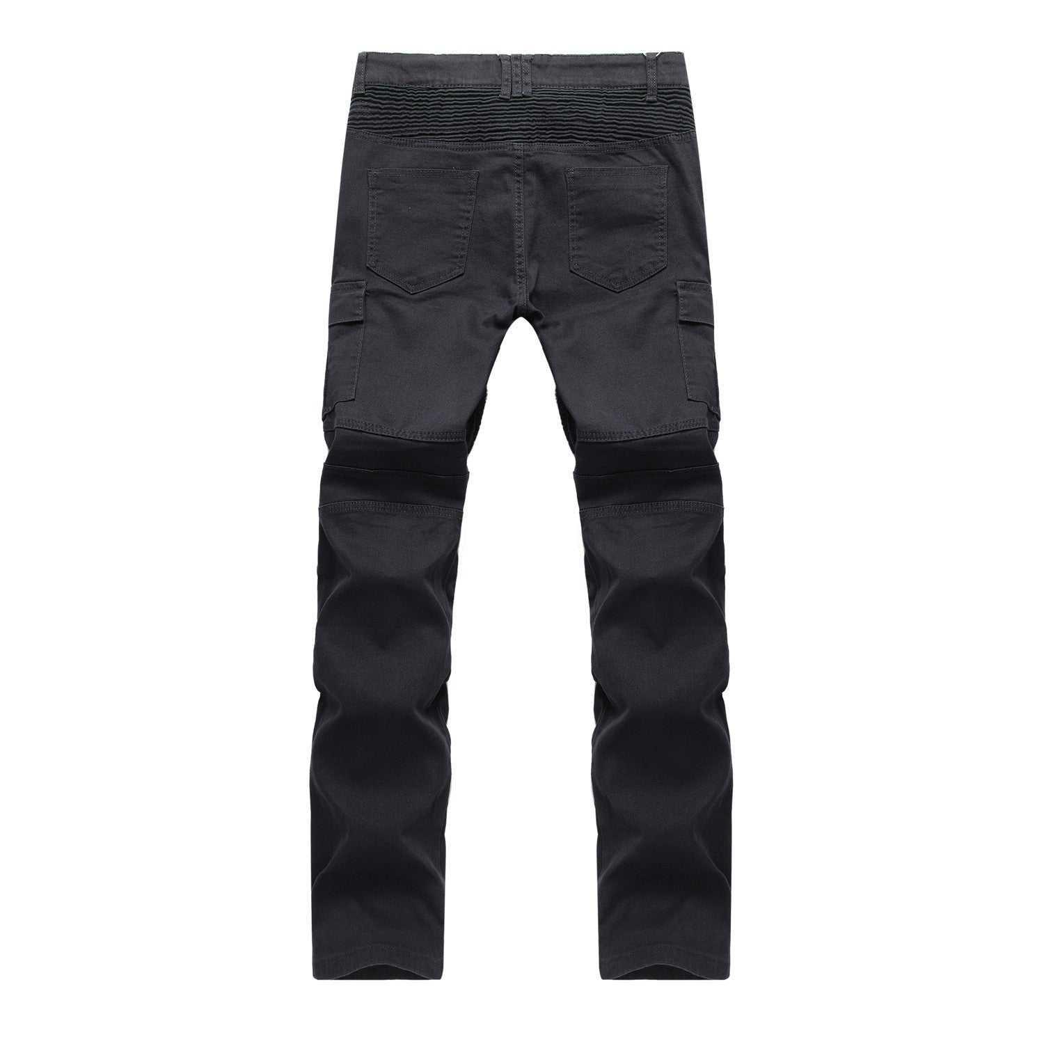 Men's Motorcycle Trousers Black Jeans Folds Motorcycle Trousers - All In The Bag 