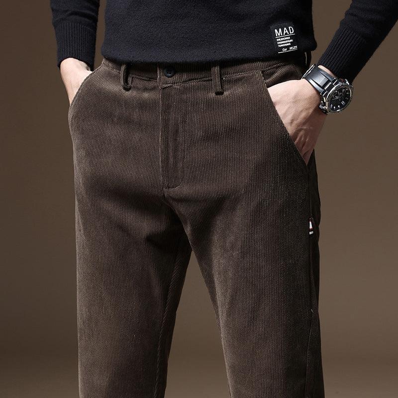 New Corduroy Casual Men's Straight Slim-fit Stretch Pants - All In The Bag 