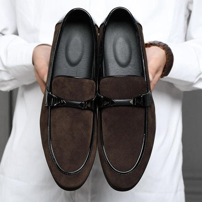 New Men's Business Formal Leisure Slip On Korean Style Black Plus Size Classic British Fashion Wedding Leather Shoes Men - All In The Bag 