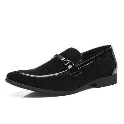 New Men's Business Formal Leisure Slip On Korean Style Black Plus Size Classic British Fashion Wedding Leather Shoes Men - All In The Bag 