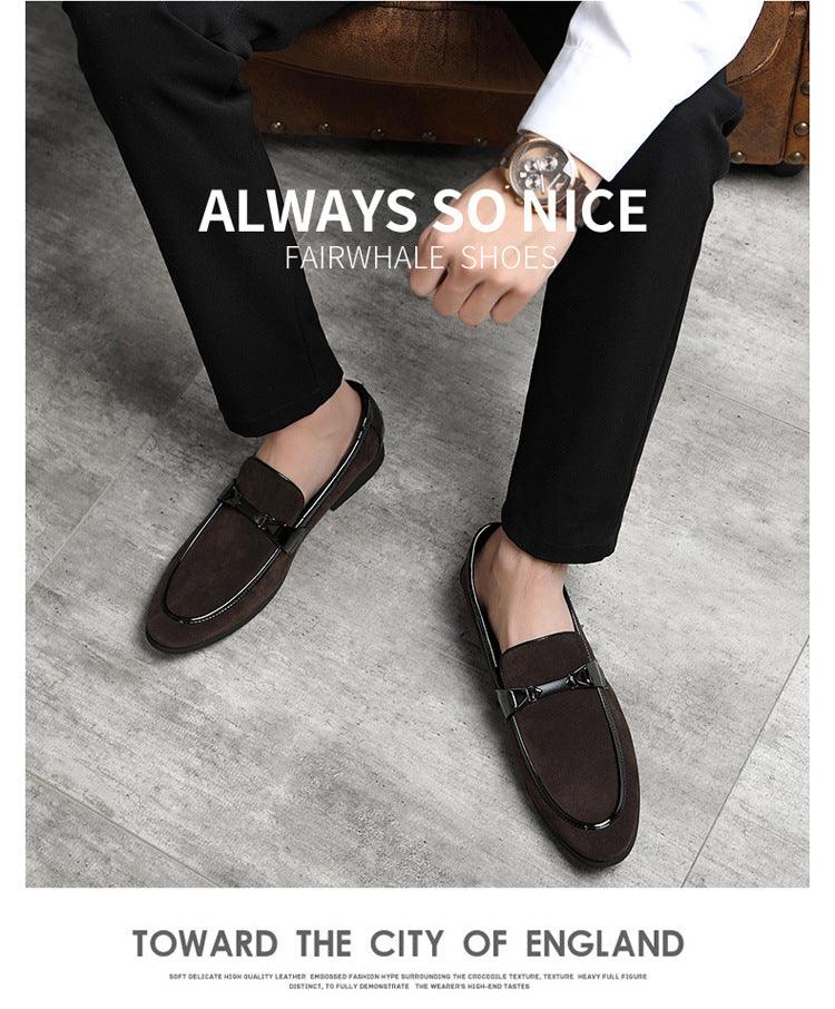 New Men's Business Formal Leisure Slip On Korean Style Black Plus Size Classic British Fashion Wedding Leather Shoes Men - All In The Bag 